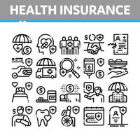 Health Insurance Care Collection Icons Set Vector