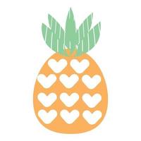 Love pineapple icon cartoon vector. Tropical fruit vector