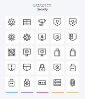 Creative Security 25 OutLine icon pack  Such As lock. settings. security. security. shield vector