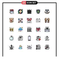 Set of 25 Modern UI Icons Symbols Signs for man user slot machine secure protection Editable Vector Design Elements