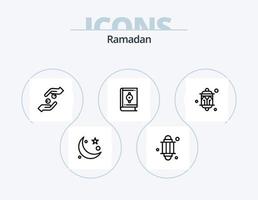 paquete de iconos de línea de ramadán 5 diseño de iconos. festival. celebracion. la meca. Ramadán. islam vector