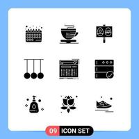 9 Solid Glyph concept for Websites Mobile and Apps midi control eggs sport gymnastics Editable Vector Design Elements