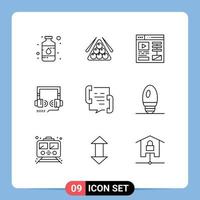 Universal Icon Symbols Group of 9 Modern Outlines of call seo pool optimization web Editable Vector Design Elements