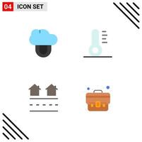 User Interface Pack of 4 Basic Flat Icons of computing residences christmas houses case Editable Vector Design Elements