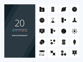 20 Science Solid Glyph icon for presentation vector