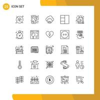 25 Creative Icons Modern Signs and Symbols of business sales carbone dioxide promotion wireframe Editable Vector Design Elements