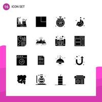 Pictogram Set of 16 Simple Solid Glyphs of page data discount bars wheel Editable Vector Design Elements