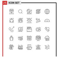 Set of 25 Vector Lines on Grid for education security max protect antivirus Editable Vector Design Elements