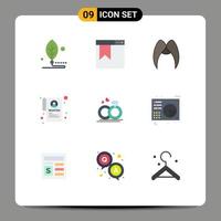 Modern Set of 9 Flat Colors and symbols such as ring state website institution male Editable Vector Design Elements