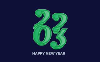 Happy new year 2023 Glossy Typography logo design vector