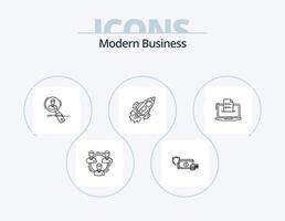 paquete de iconos de línea empresarial moderna 5 diseño de iconos. datos. analítica. analítica. auditoría. marketing vector