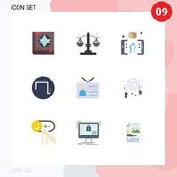 Universal Icon Symbols Group of 9 Modern Flat Colors of output device ancient tv finance wave sound Editable Vector Design Elements