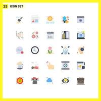 Set of 25 Vector Flat Colors on Grid for cap recording identification professional mic Editable Vector Design Elements