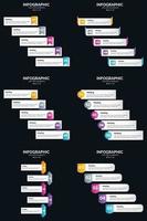 Vector 6 Infographics Pack Presentation slide template 5 Steps cycle diagrams and timelines