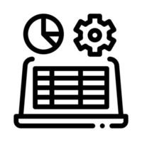 laptop working icon vector outline illustration