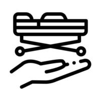 stretcher on hand icon vector outline illustration