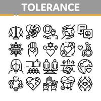 conjunto de iconos de colección de tolerancia e igualdad vector