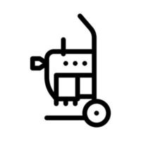 drain cleaning machine on cart icon vector outline illustration