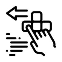 push game controller button icon vector outline illustration