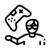 gamer gaming icon vector outline illustration