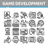 Video Game Development Collection Icons Set Vector