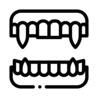 halloween fangs icon vector outline illustration