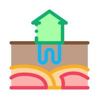 house geothermal heating energy icon vector outline illustration