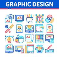 conjunto de iconos de diseño gráfico y creatividad vector