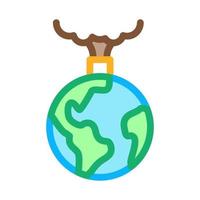 planet pollution icon vector outline symbol illustration