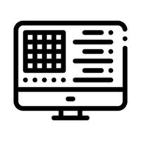 manufacturing computer automation control icon vector outline illustration