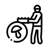 mushroom farmer icon vector outline illustration