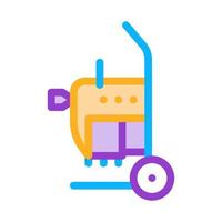 drain cleaning machine on cart icon vector outline illustration