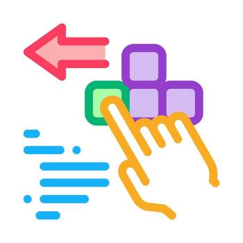 push game controller button icon vector outline illustration