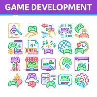 Video Game Development Collection Icons Set Vector