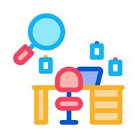 office workplace research icon vector outline illustration