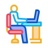 man working in office icon vector outline illustration