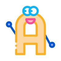 alphabet toy icon vector outline illustration