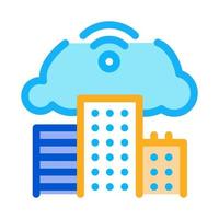 smart house cloud wifi icon vector outline illustration