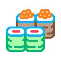 sushi roll assortment icon vector outline illustration