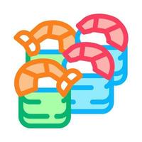 sushi roll with shrimp icon vector outline illustration