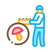 mushroom farmer icon vector outline illustration