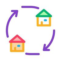 houses exchange icon vector outline illustration