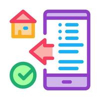 house check phone app icon vector outline illustration