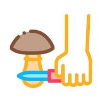 mushroom cutting icon vector outline illustration