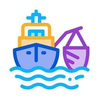 fishing ship icon vector outline illustration