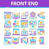 conjunto de iconos de colección de desarrollo de front-end vector