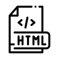 ilustración de contorno de vector de icono de código html frontal