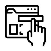 web site elements dragging icon vector outline illustration
