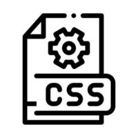 ilustración de contorno de vector de icono de código css frontal