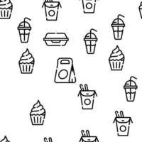 Take Away Food Service Vector Seamless Pattern